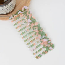 Load image into Gallery viewer, Multicolor Acetate Wide-tooth Thin Hair Comb, Eco-Friendly: Pink-green
