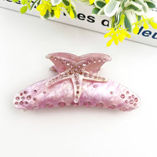 Load image into Gallery viewer, 4.61'' Rhinestone Starfish Hair Claw Clip, Acetate Hair Clip: Orange Cyan
