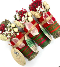 Load image into Gallery viewer, (PRE-ORDER) - ‘HAPPY HOLIDAYS&#39; WAND (CEDAR + CLEAR QUARTZ)
