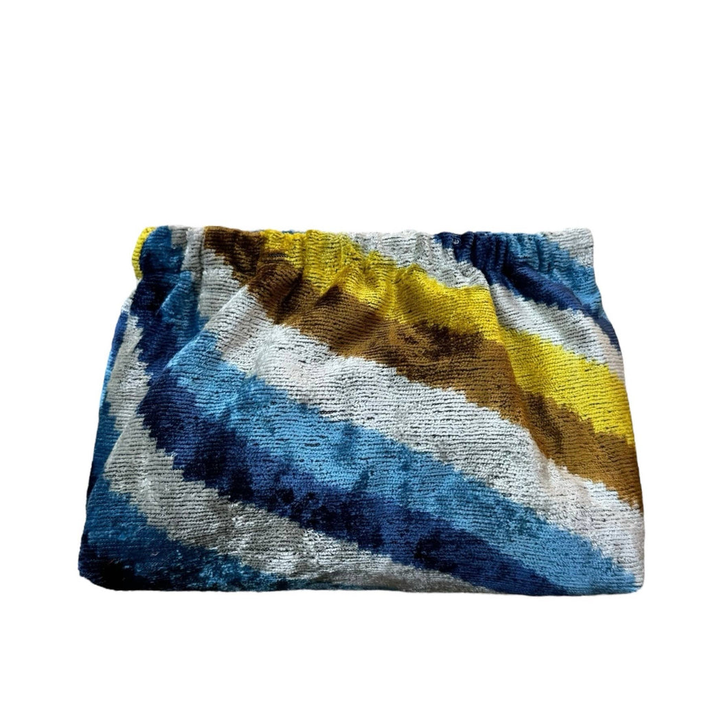 Silk Velvet Ikat Flex Hex Frame Pop-Open Clutch