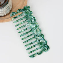 Load image into Gallery viewer, Multicolor Acetate Wide-tooth Thin Hair Comb, Eco-Friendly: Emerald-green
