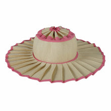 Load image into Gallery viewer, Ruffle Check Straw Hat Wide Brim Plaid Sun Hat: TGGrass / M
