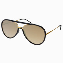 Load image into Gallery viewer, Shay Aviator Sunglasses: Black / Gold Mirrored
