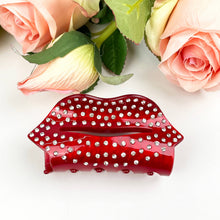 Load image into Gallery viewer, Acetate Love Heart Hair Clip Diamond-encrusted Clip: Red-slip-8CM
