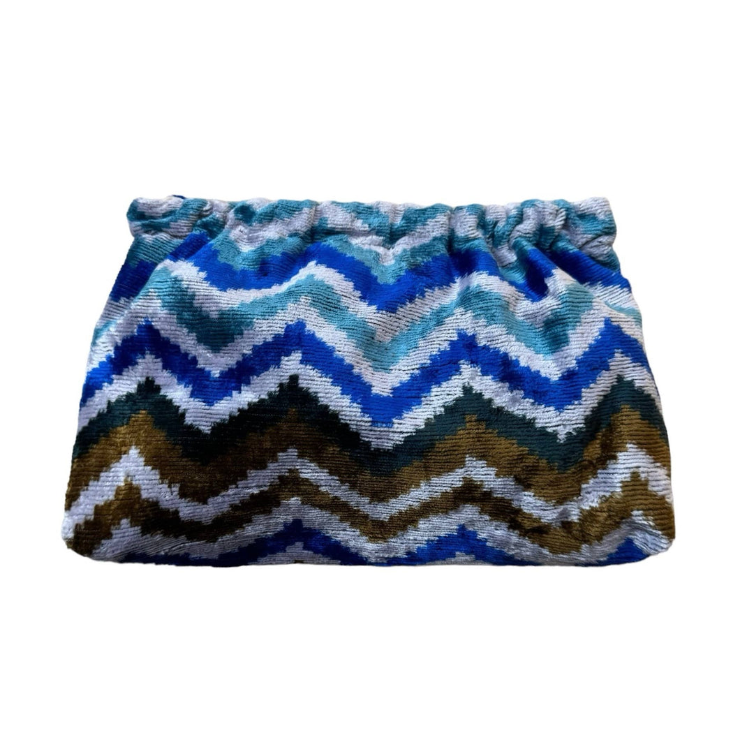 Silk Velvet Ikat Flex Hex Frame Pop-Open Clutch