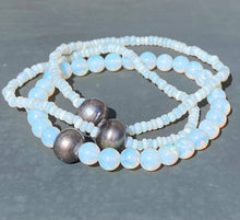 Load image into Gallery viewer, Pearl Drop Bracelets: Opal Glass Seed
