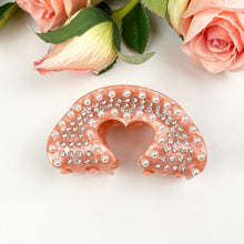 Load image into Gallery viewer, Acetate Love Heart Hair Clip Diamond-encrusted Clip: Red-slip-8CM
