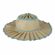 Load image into Gallery viewer, Ruffle Check Straw Hat Wide Brim Plaid Sun Hat: TGBeige / M
