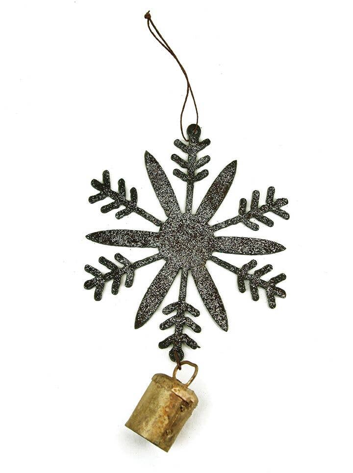 Snowflake Bell Winter Snow Mobile Wind Chime ornament eco