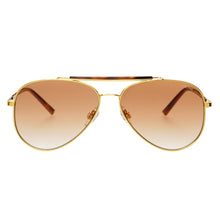 Load image into Gallery viewer, Dallas Unisex Aviator Sunglasses: Gold / Brown
