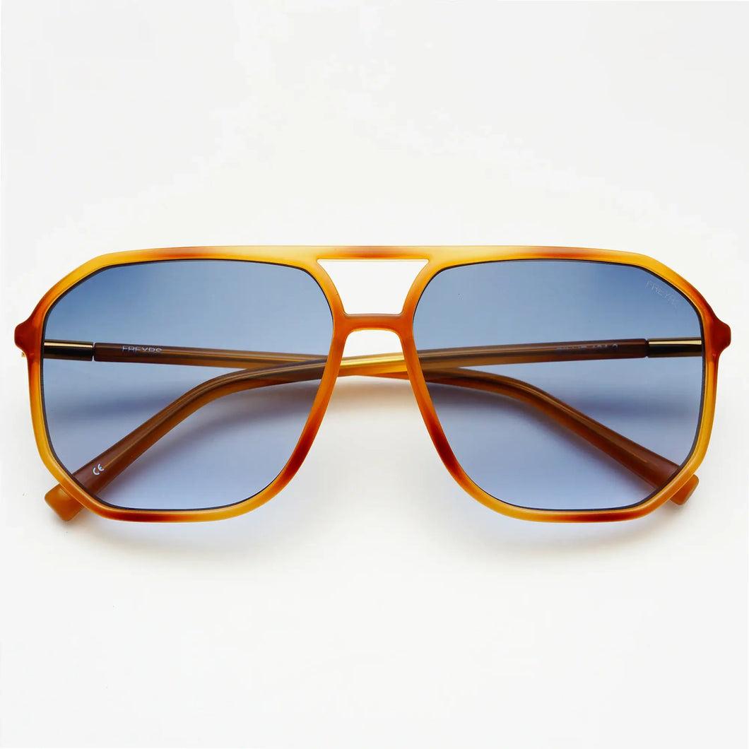 Billie Unisex Aviator Sunglasses: Light Brown