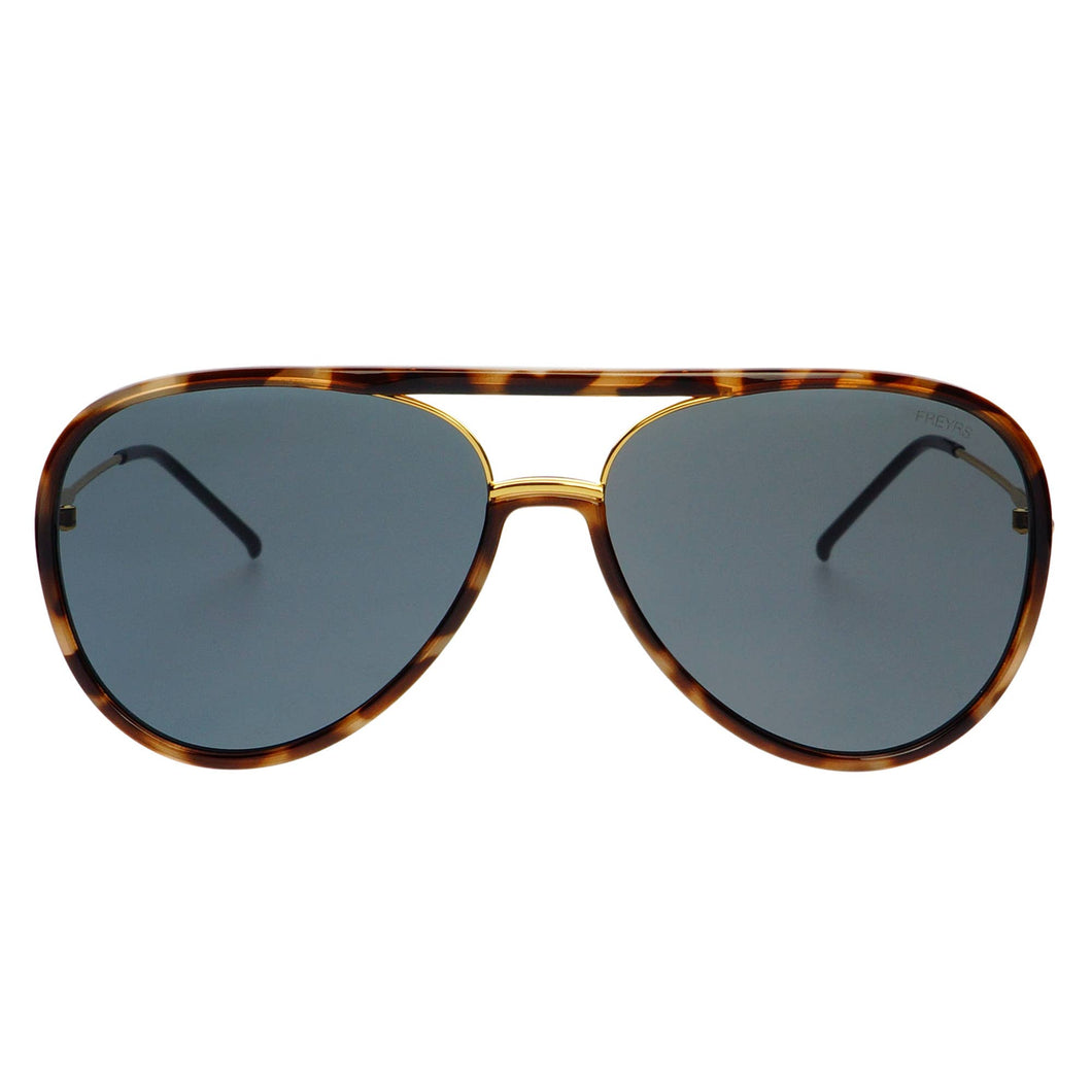Shay Aviator Sunglasses: Tortoise / Solid gray