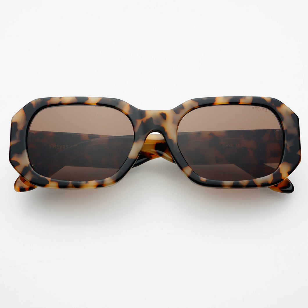 Onyx Acetate Womens Rectangular Sunglasses: Milky Tortoise
