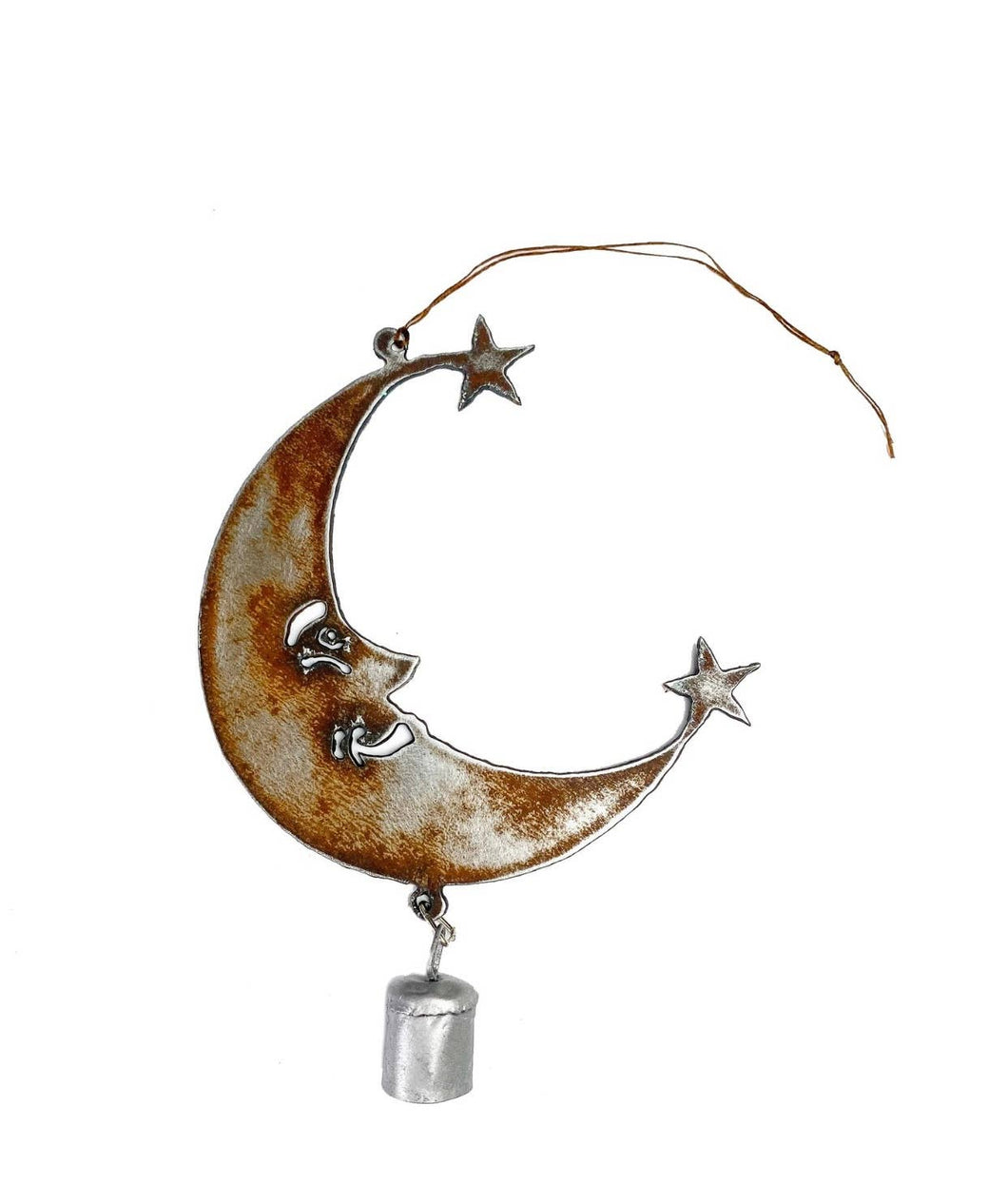 Moon bell ornament wind chime  metal sign door hanger  USA
