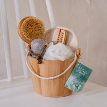 Load image into Gallery viewer, Spa gift set in wooden tub - Eco wellness gift basket
