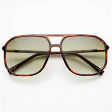 Load image into Gallery viewer, Billie Unisex Aviator Sunglasses: Tortoise / Green
