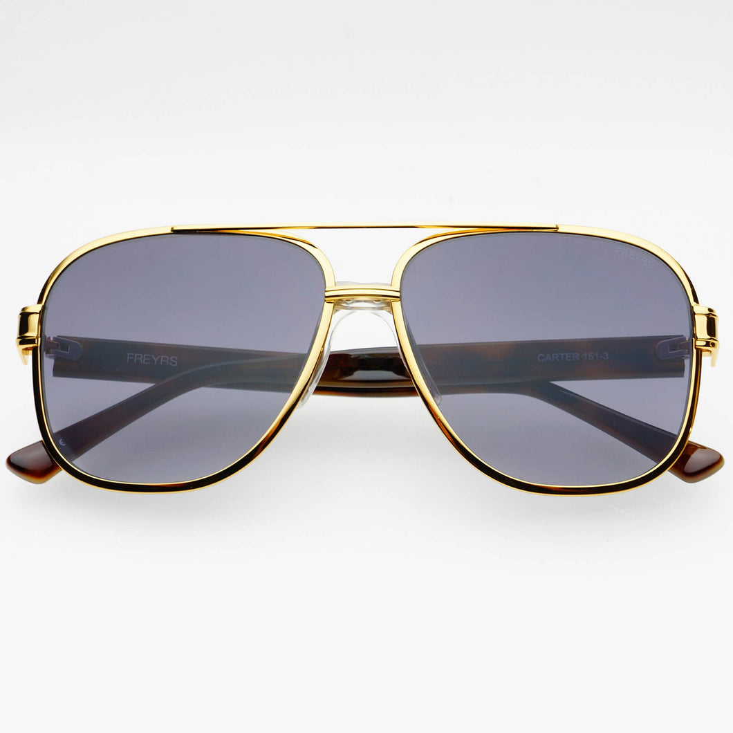 Carter Unisex Sunglasses: Gold / Gray