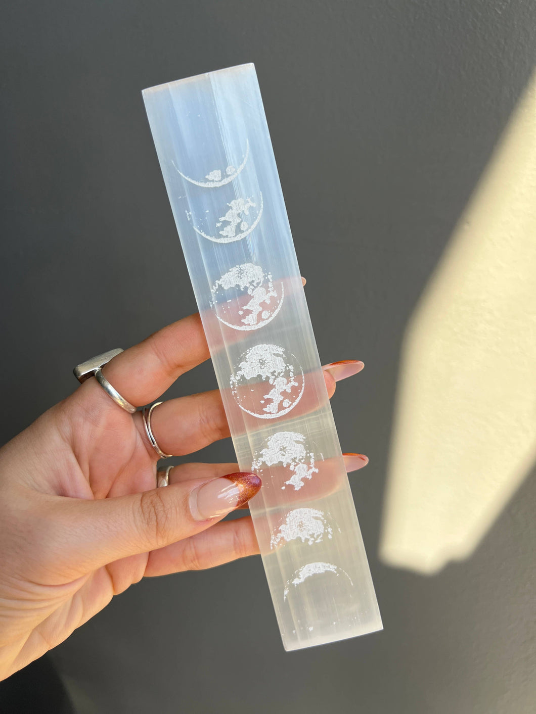 Selenite Moon Phase Crystal Charging Bar